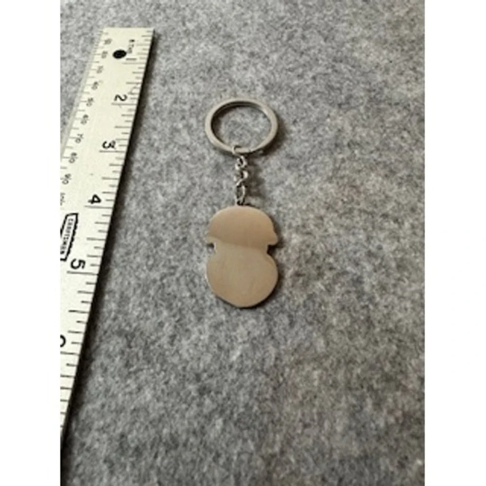 Evil Clown Metal Keychain Silver Tone Horror Jester Charm Key Ring Accessory